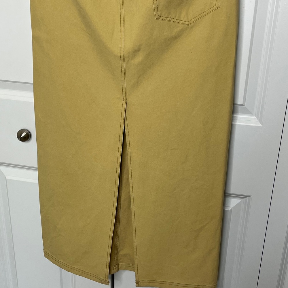 Zara Strapless Cargo Dress Size Medium NWT Belted Utility Midi Dress - Picture 11 of 16